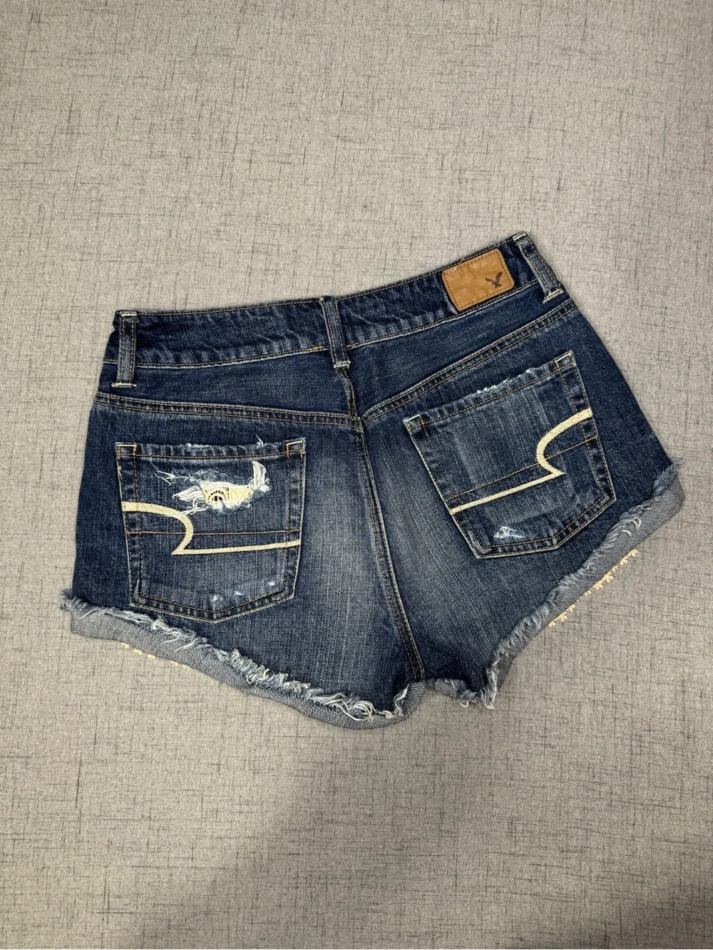 American Eagle Outfitters Hi Rise Festival Jean Shorts Lace Destroyed Size 2/4